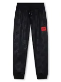 HUGO KIDS monogram-pattern track pants - Black