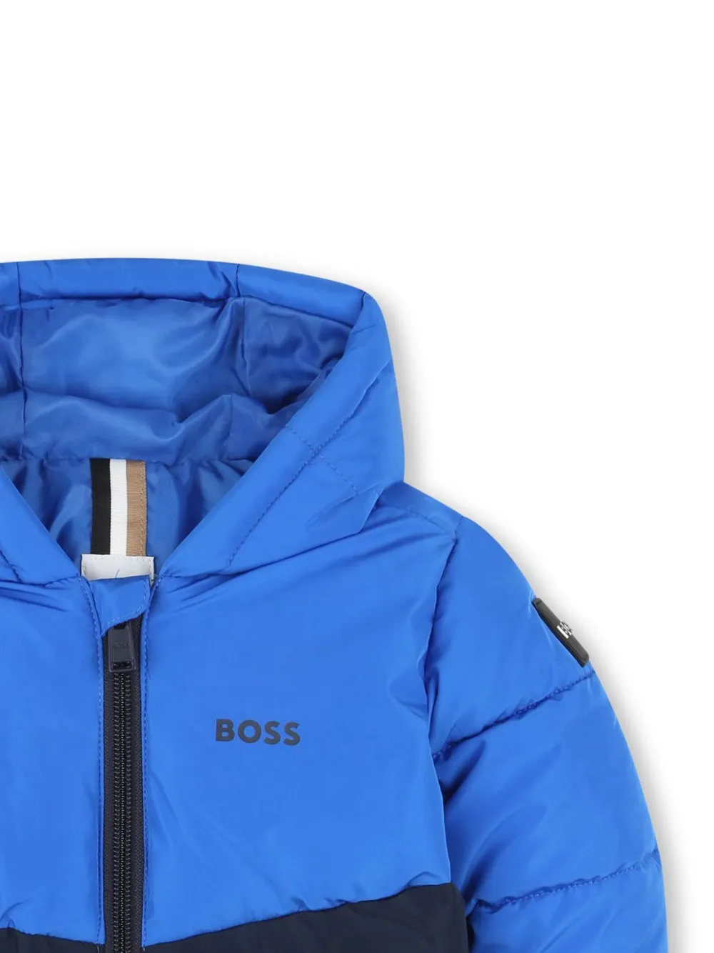 BOSS Kidswear Donsjack met colourblocking Blauw