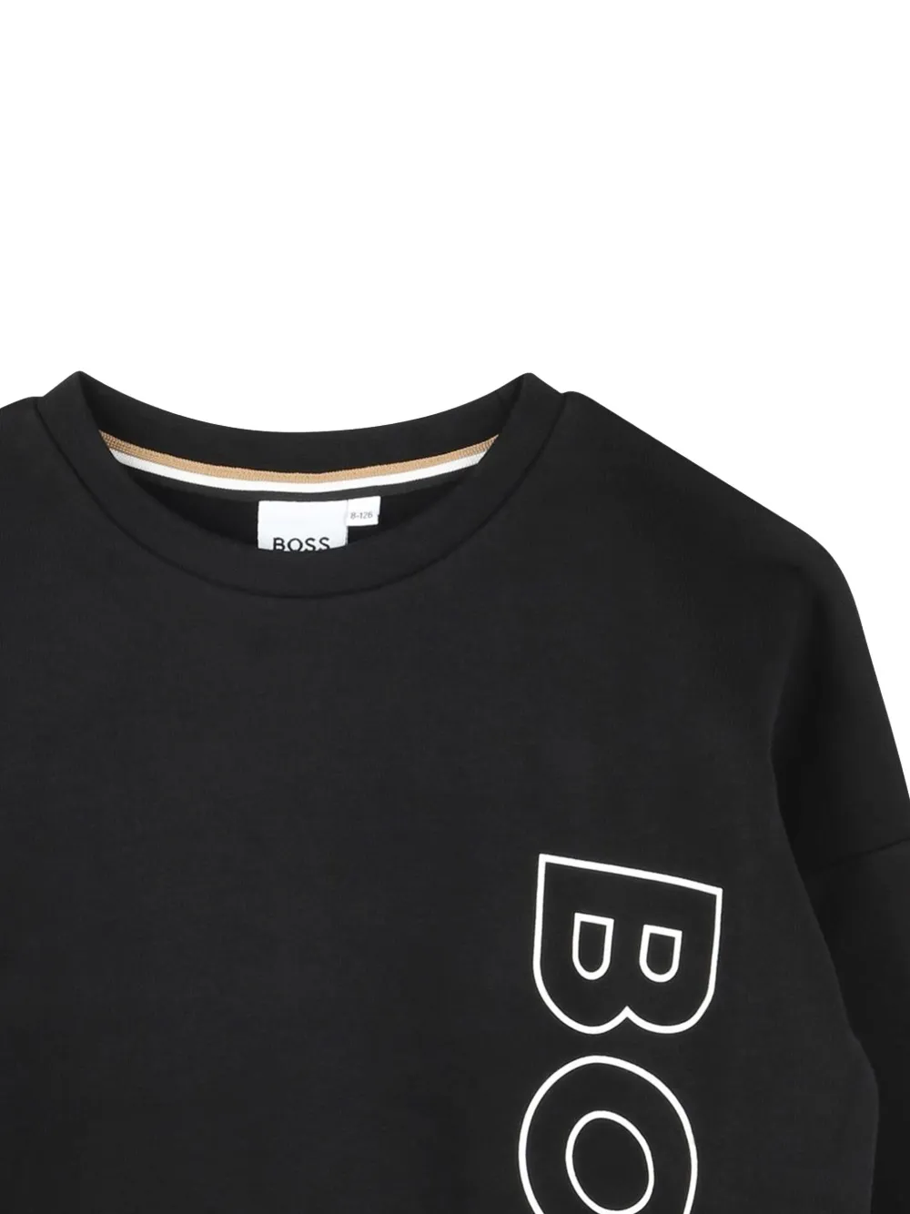 BOSS Kidswear Sweater met logoprint Zwart