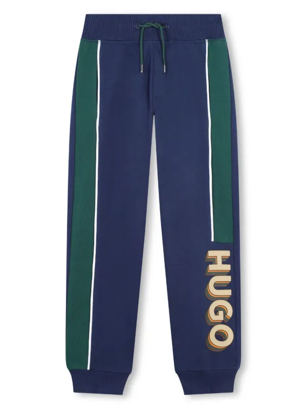 HUGO KIDS pants con paneles y logo estampado