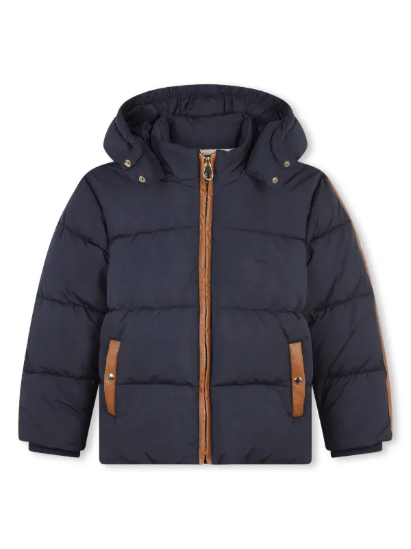Chloé Kids Contrasting Details Puffer Jacket Blue FARFETCH KW