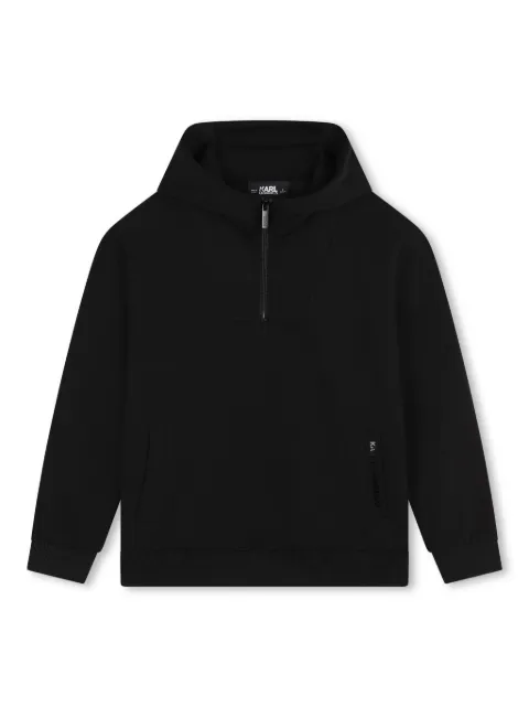 Karl Lagerfeld Kids embossed-logo zip-fastening hoodie