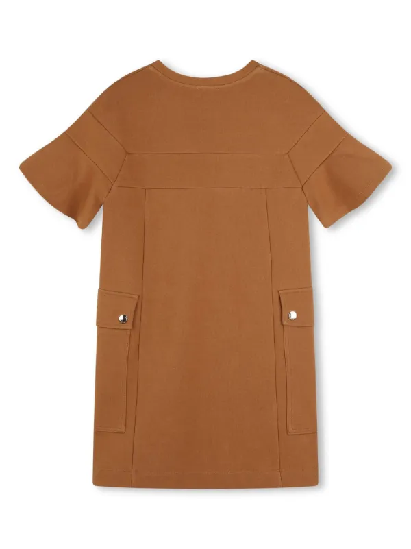 chloe brown dress Chloe Satin Wrap Mini Dress Brown main image 1