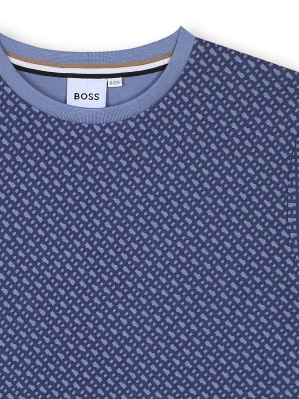 BOSS Kidswear T-shirt met monogramprint Blauw