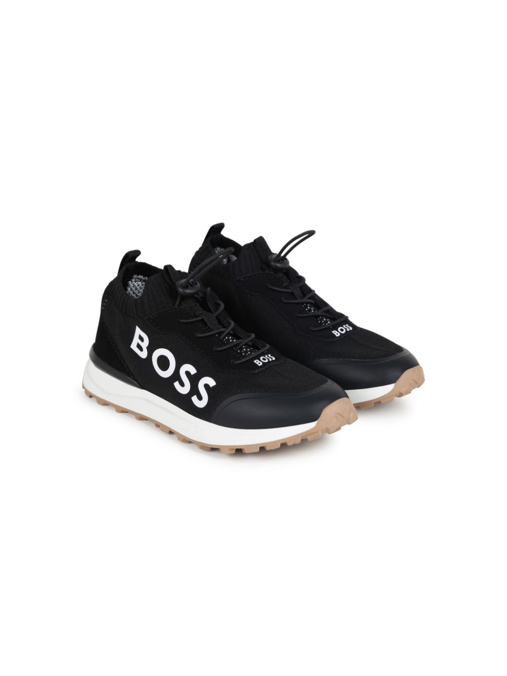 BOSS Kidswear Sneakers met logoprint Zwart