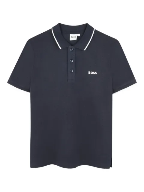 BOSS Kidswear short-sleeved tipped polo shirt