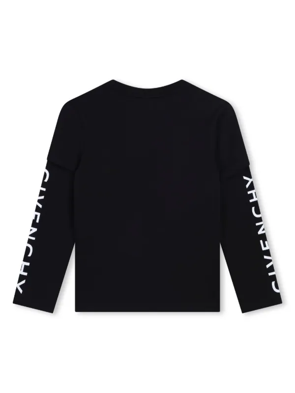 大きな取引 Givenchy Kids FARFETCH | Black | T-shirt long-sleeve logo-print トップス