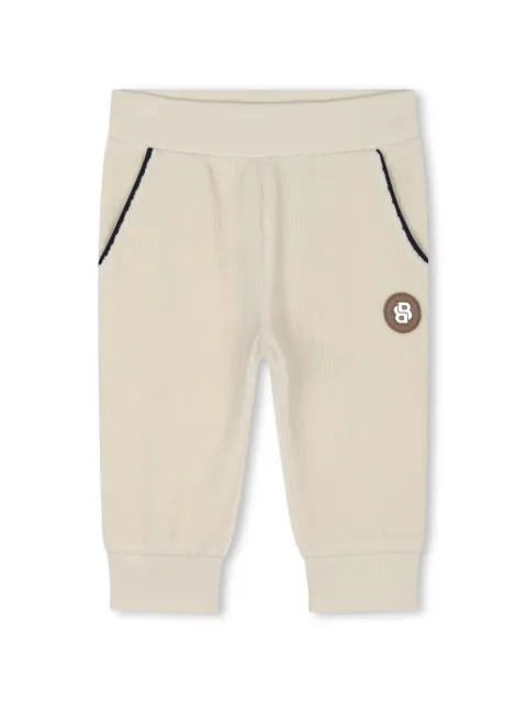 BOSS Kidswear logo-appliqué velvet track pants