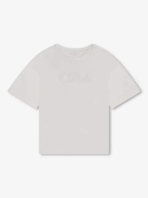 Chloé Kids embroidered-logo cotton T-shirt