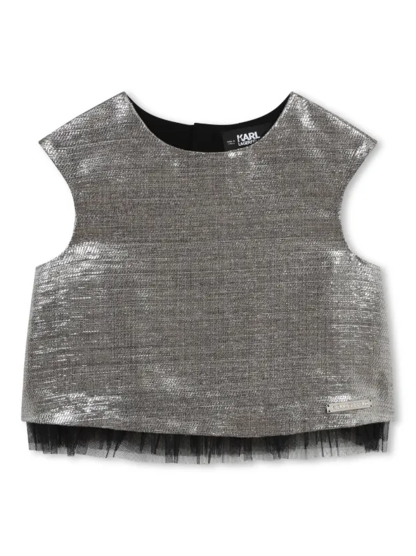 Karl Lagerfeld Kids metallic-effect Top Silver FARFETCH CY