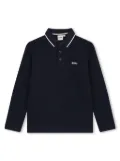 BOSS Kidswear logo-print piqué-weave polo shirt - Blue