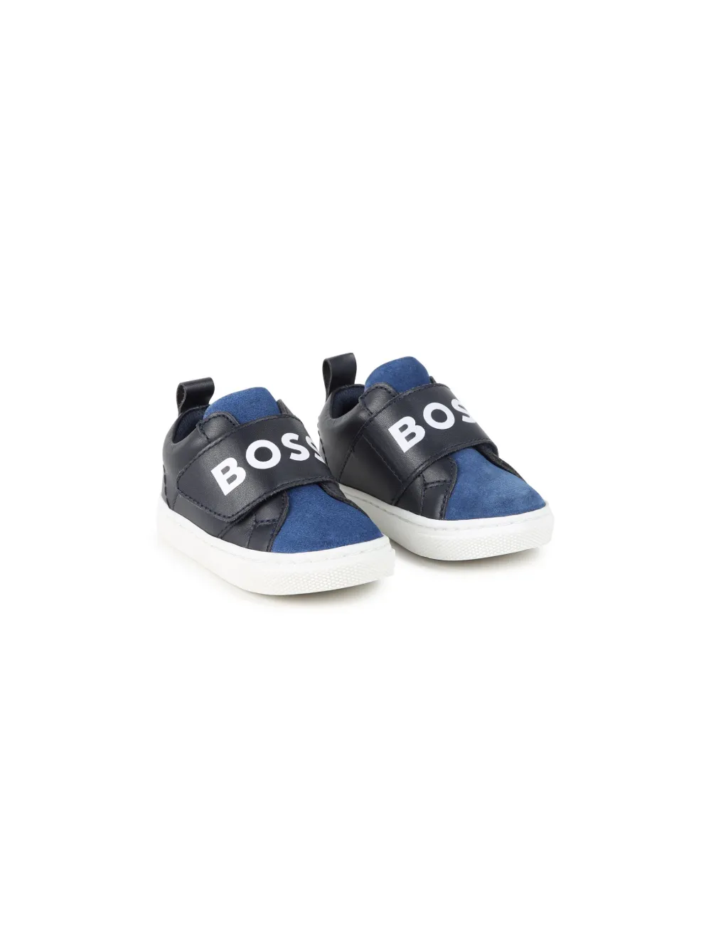 BOSS Kidswear colour-block leather sneakers Black
