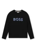 BOSS Kidswear logo-print crew-neck sweatshirt - Black
