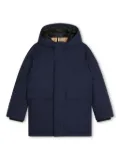 BOSS Kidswear logo-appliqué hooded padded coat - Blue