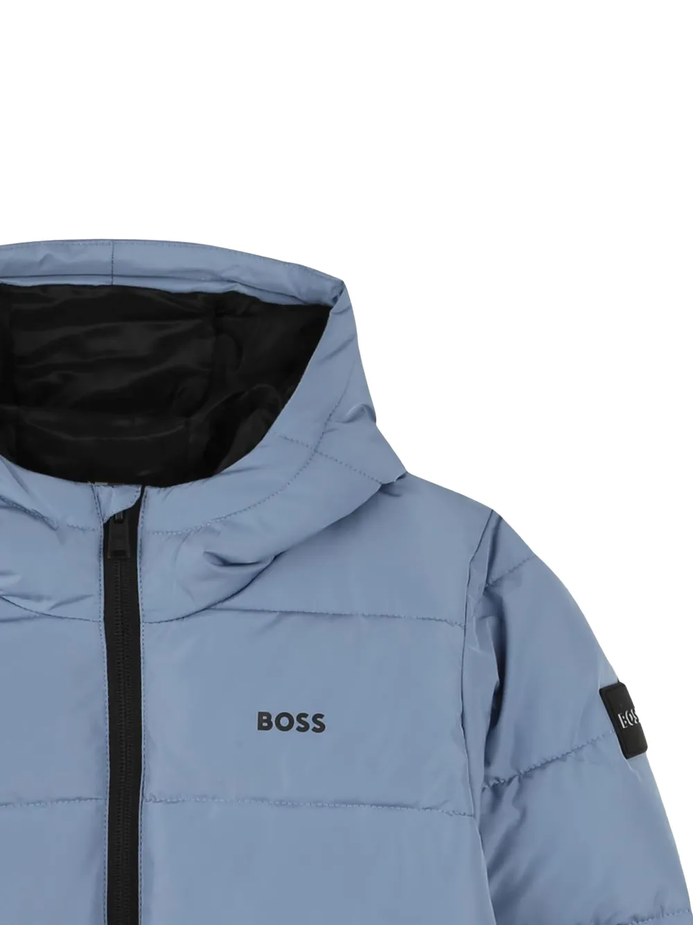 BOSS Kidswear Donsjack met logoprint Grijs