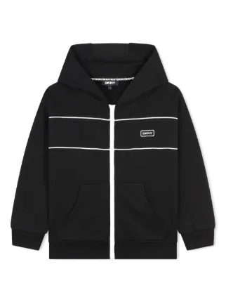 Dkny Kids logo-patch Zipped Hoodie | Black | FARFETCH