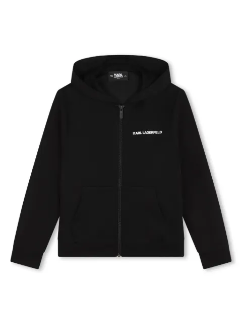 Karl Lagerfeld Kids logo-print zip-up hoodie
