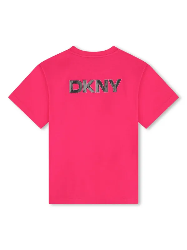 Dkny Kids logo embroidered Cotton T shirt Pink FARFETCH TR