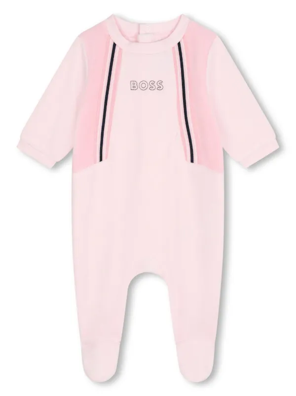 BOSS Kidswear logo-embroidered Babygrow Pink FARFETCH BH