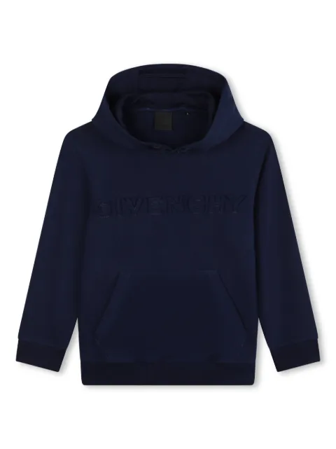 Givenchy Kids logo-embroidered fleece-texture hoodie