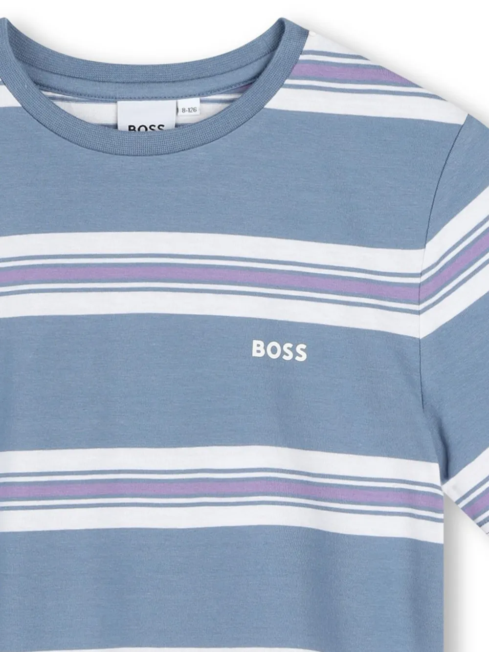 BOSS Kidswear Gestreept T-shirt Blauw