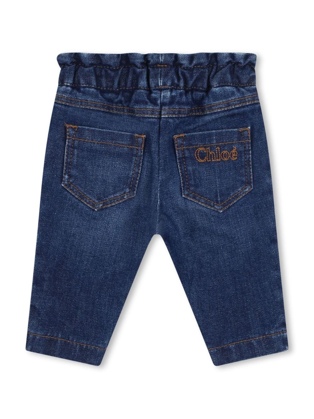 Chloé Kids Gevlochten jeans met geborduurd logo - Blauw