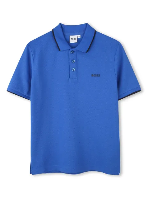 BOSS Kidswear logo-print cotton polo shirt
