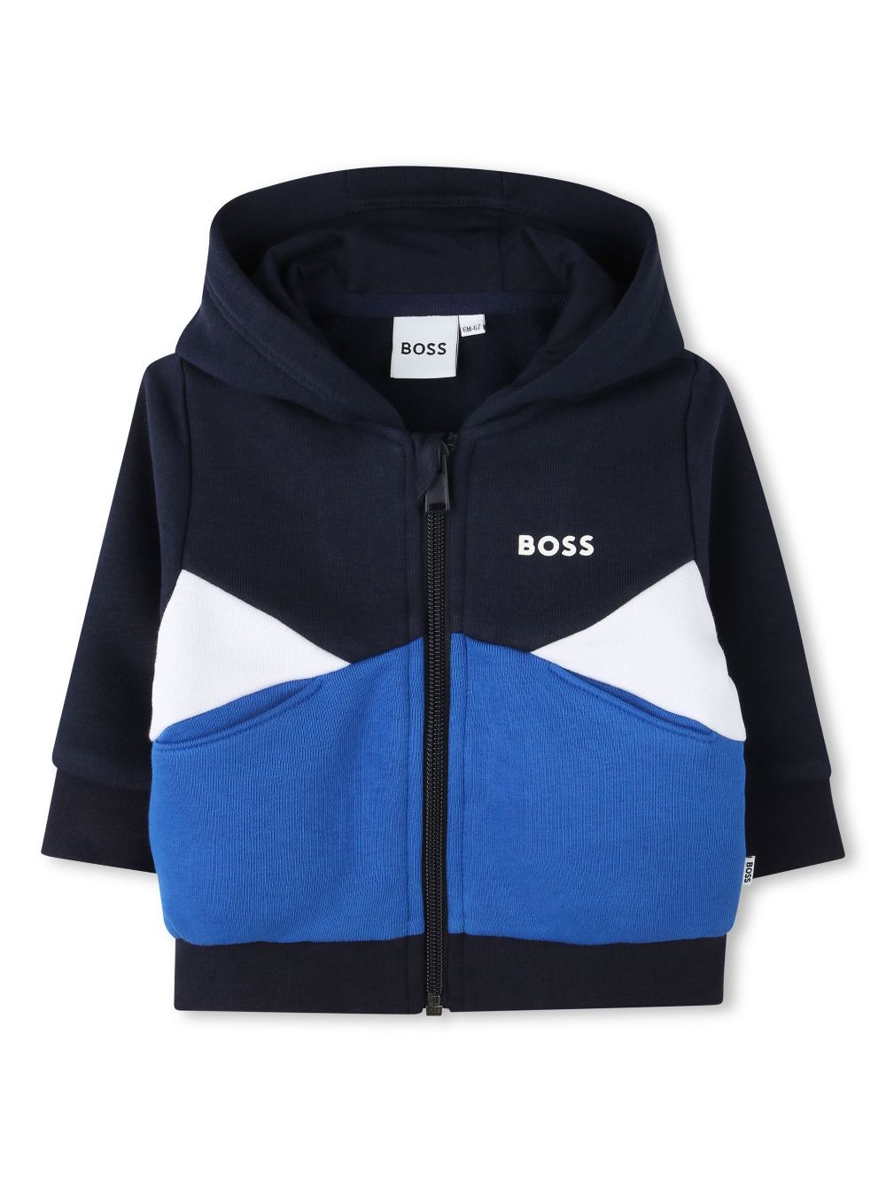 BOSS Kidswear logo-appliqué hoodie - Blue