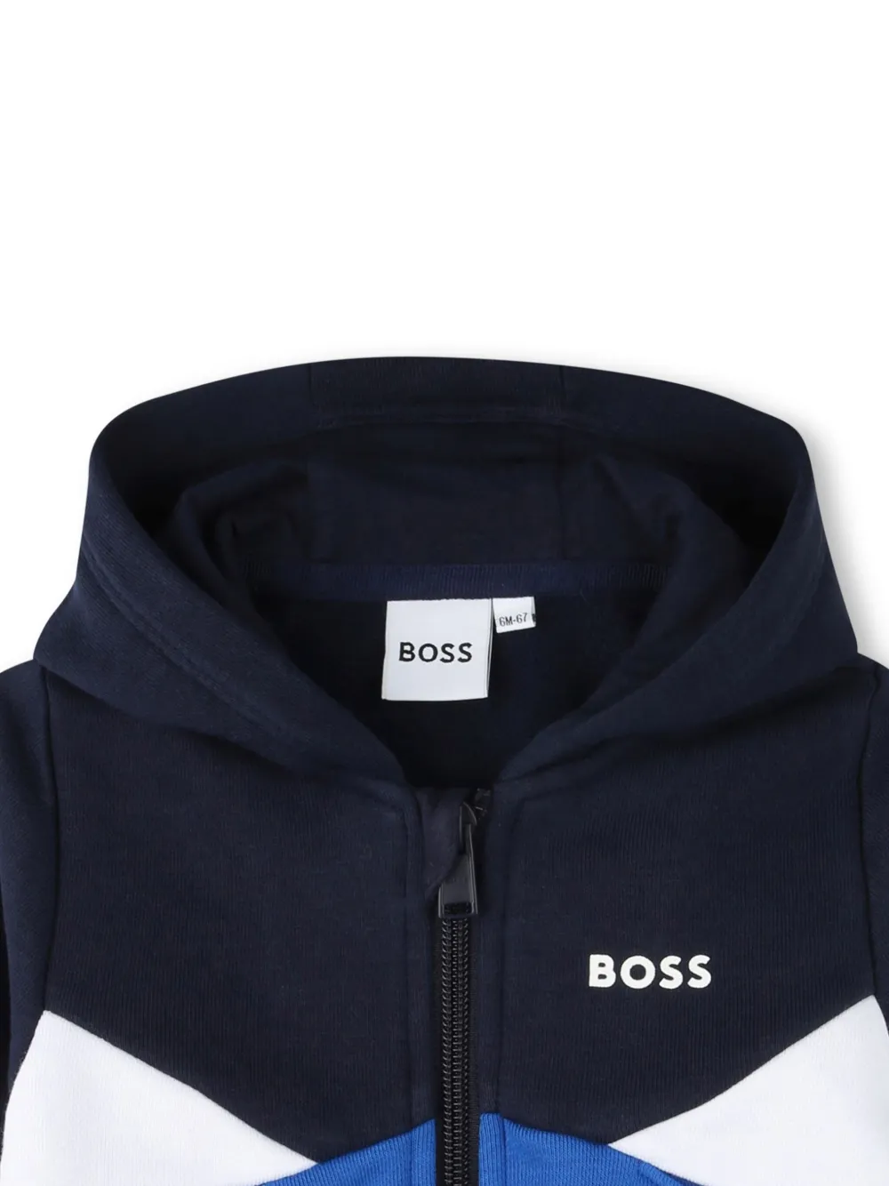 BOSS Kidswear Hoodie met logo-applicatie Blauw