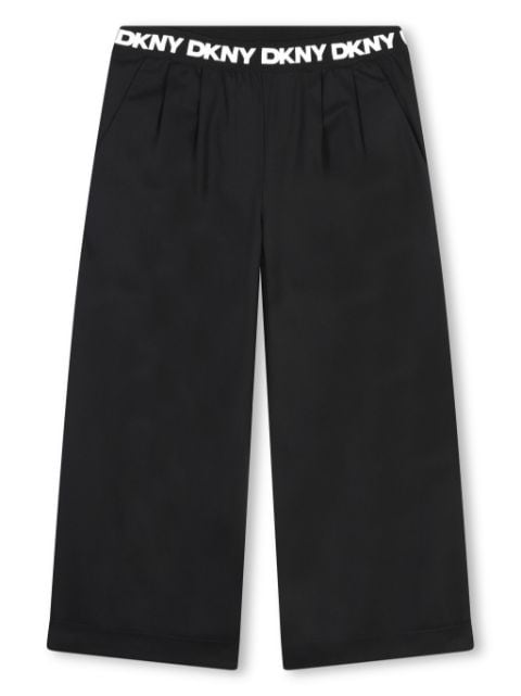 Dkny Kids logo-waistband wide-leg ceremony trousers