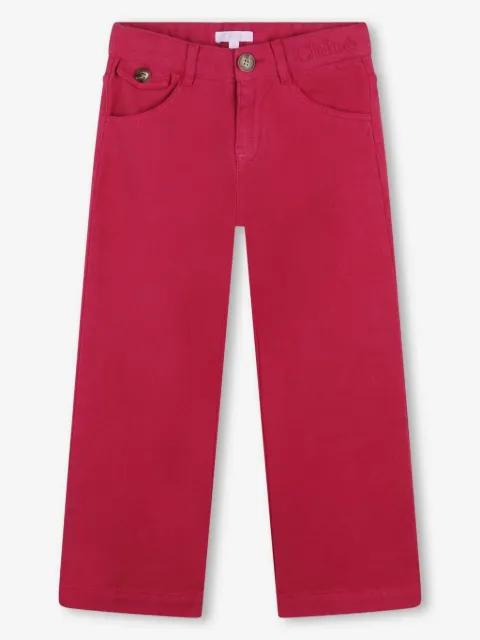 Chloé Kids jeans anchos con bolsillos