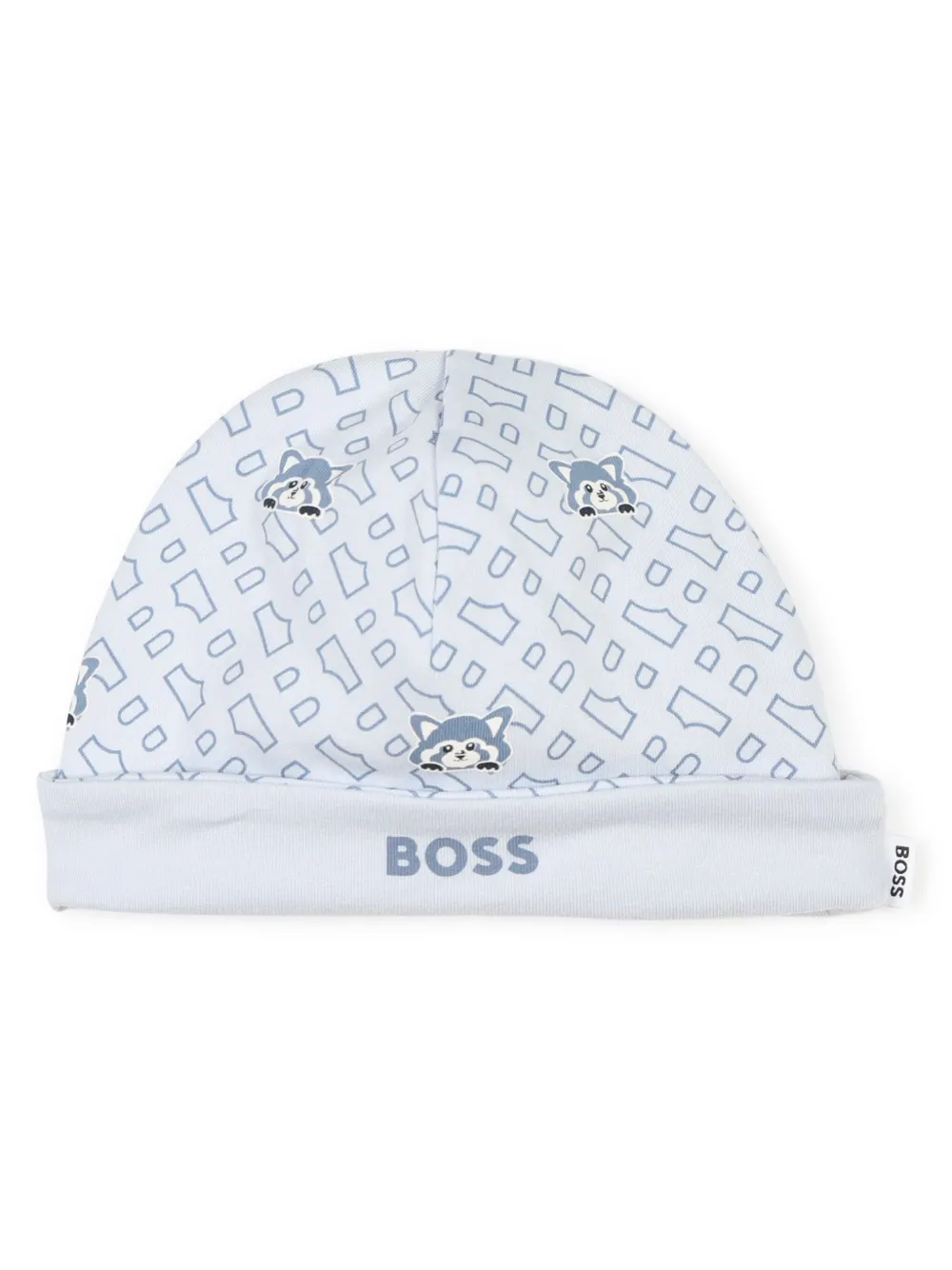 BOSS Kidswear Red Panda romper muts en slabbetje Blauw
