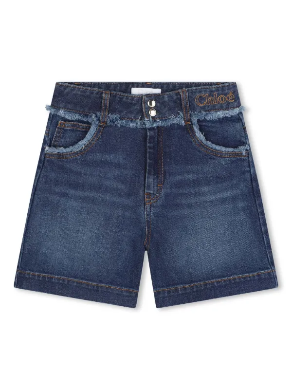 Chloé Kids ロゴ デニムショーツ | ブルー | FARFETCH JP