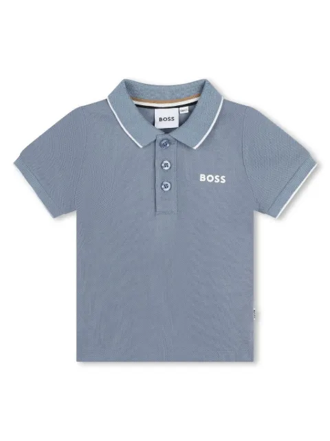 BOSS Kidswear printed cotton polo shirt