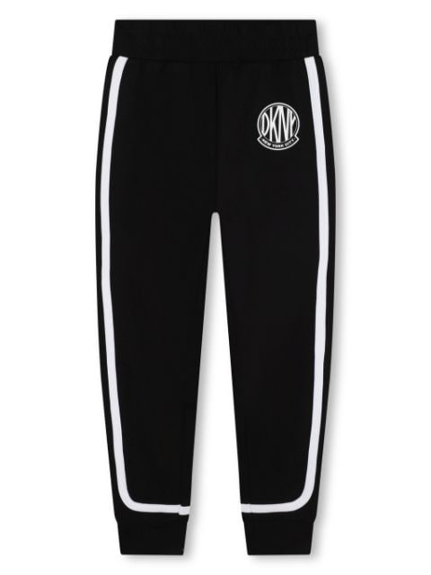 Dkny Kids Milano logo-patch stripe-detail track pants