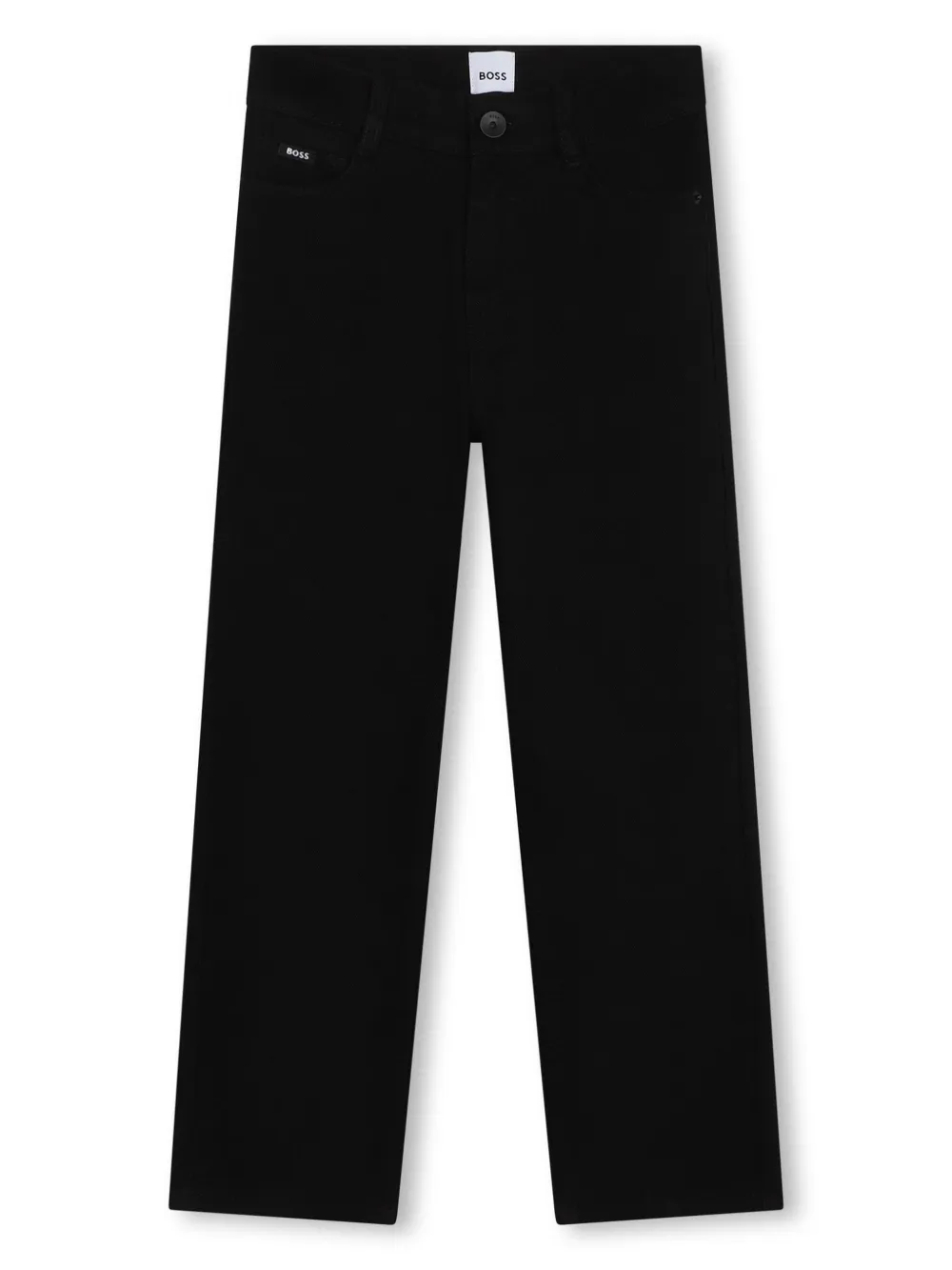 BOSS Kidswear Mid waist straight jeans Zwart