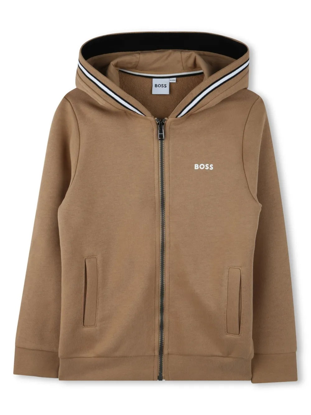 BOSS Kidswear Trainingspak met afwerking met print Beige