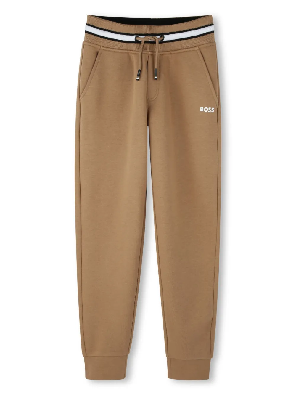 BOSS Kidswear Trainingspak met afwerking met print Beige