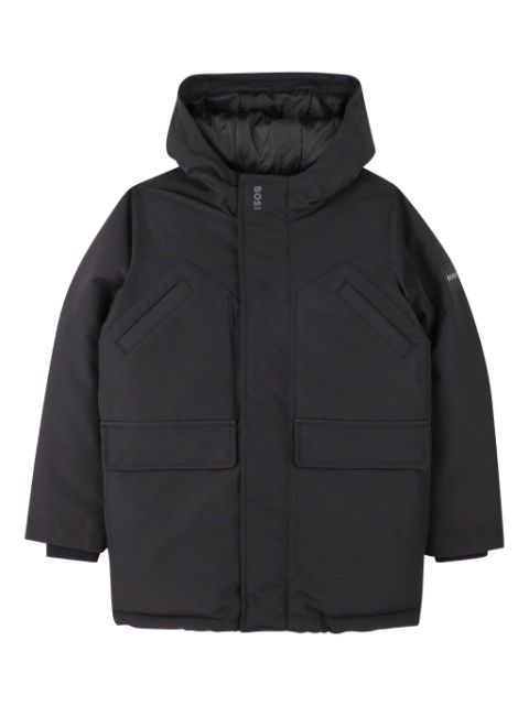 BOSS Kidswear logo-appliqué parka coat