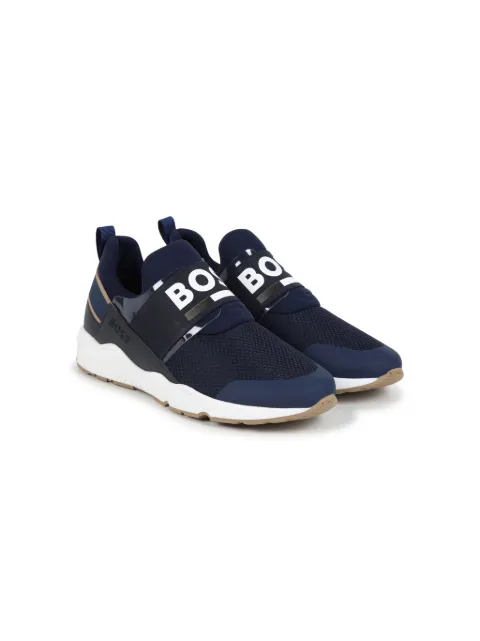 BOSS Kidswear logo-strap mesh sneakers