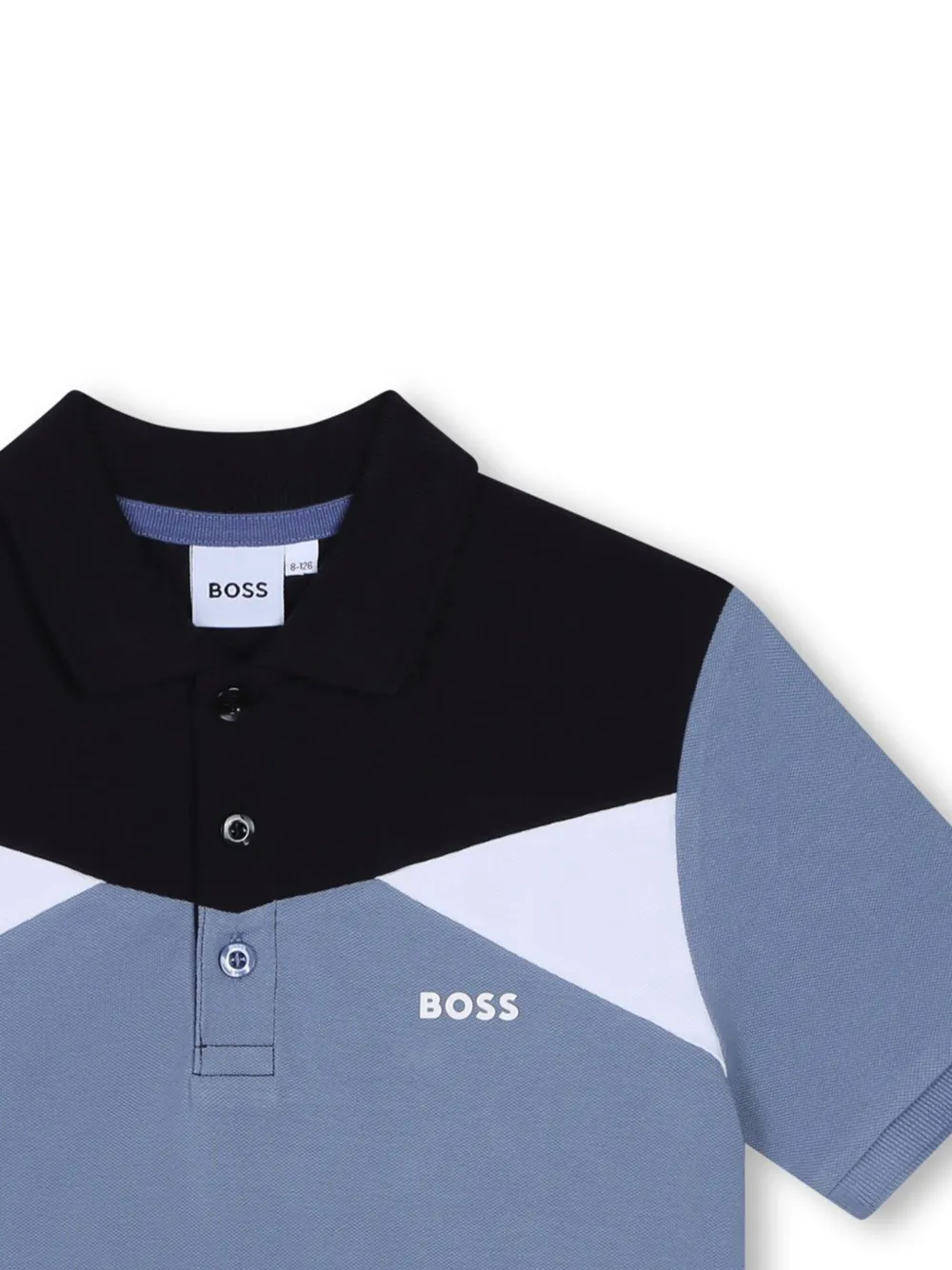 BOSS Kidswear Poloshirt met colourblocking Blauw