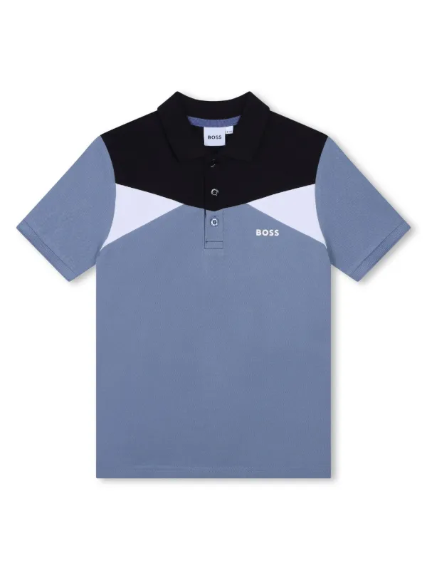 BOSS Kidswear colour-block Polo Shirt Blue FARFETCH TR