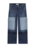 Chloé Kids patchwork cargo jeans - Blue