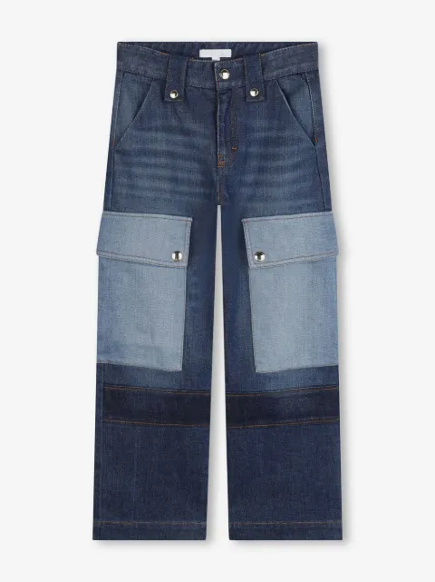 Chloé Kids jeans cargo con diseño patchwork