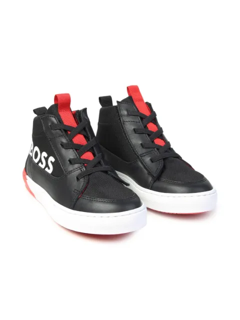 BOSS Kidswear logo-print canvas sneakers