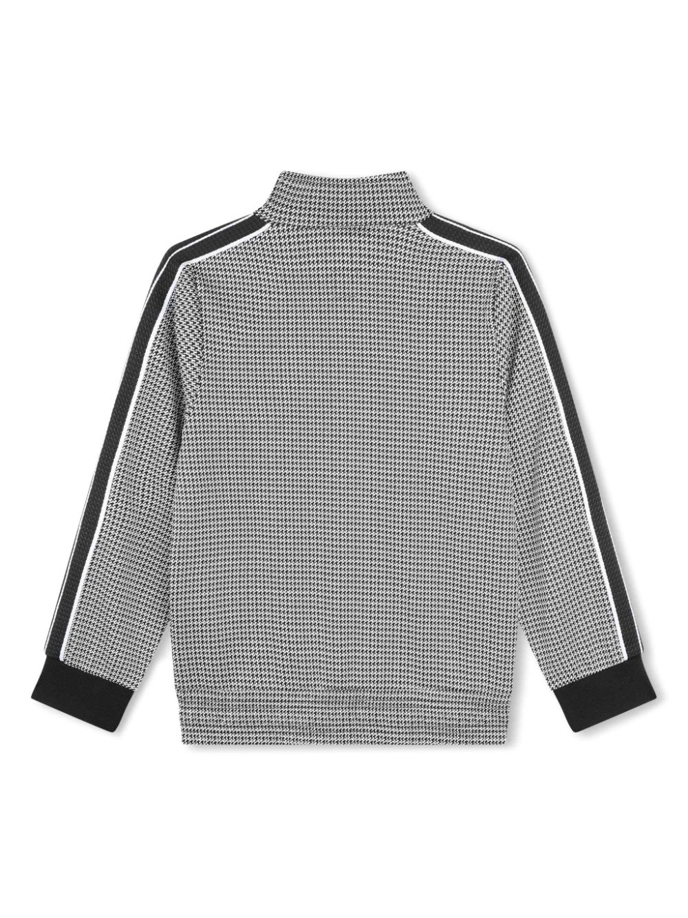 Shop Bosswear Houndstooth-pattern Zip-up Sweatshirt In Black