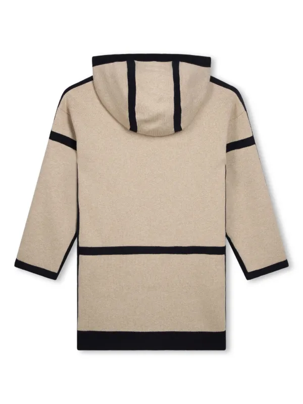 Chloé Kids Hooded Knitted Coat Neutrals FARFETCH GE