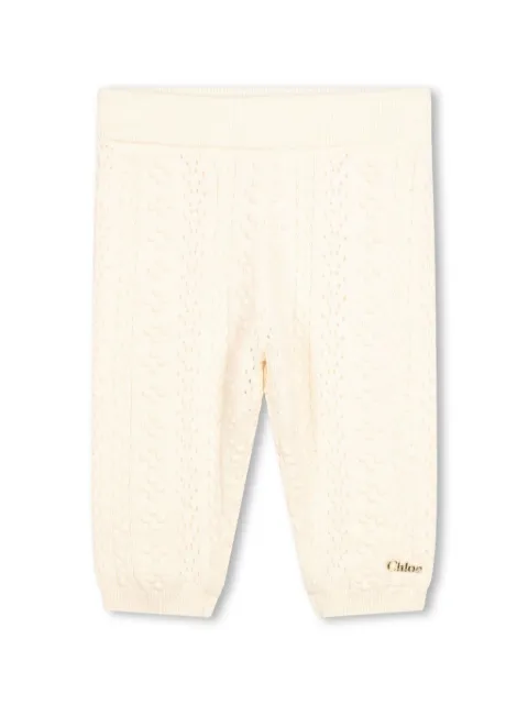 Chloé Kids Calça com logo bordado