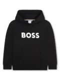 BOSS Kidswear logo-print fleece-lining hoodie - Black