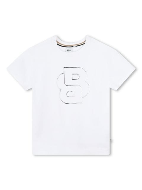 BOSS Kidswear metallic logo-print shirt